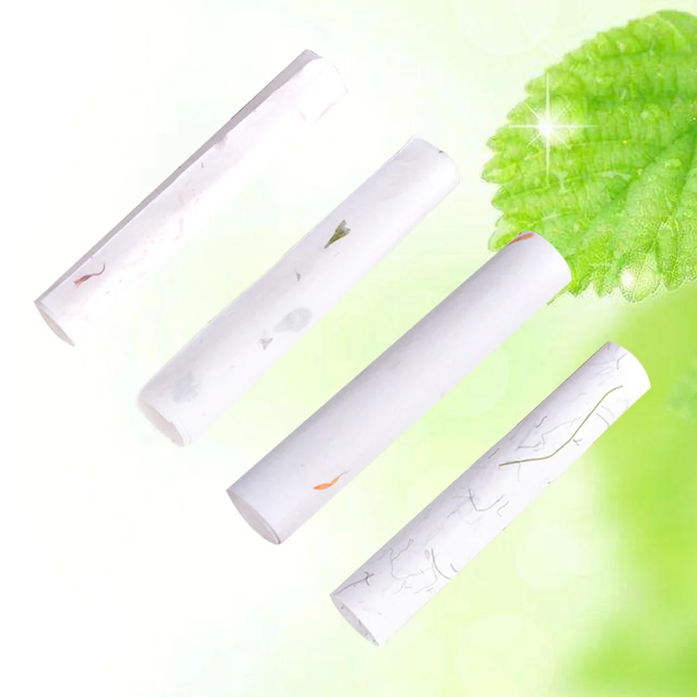 

40Pcs Chinese Calligraphy Paper Handmade Plant Natural Leaves for Painting Writing Gift Packaging Art Craft Sumi Paper