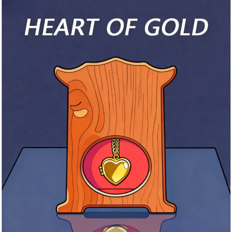 Magician Professional Heart of Gold Collector's Edition - Signed Coin To Heart Locket Magic Trick for Stage Classic Toys