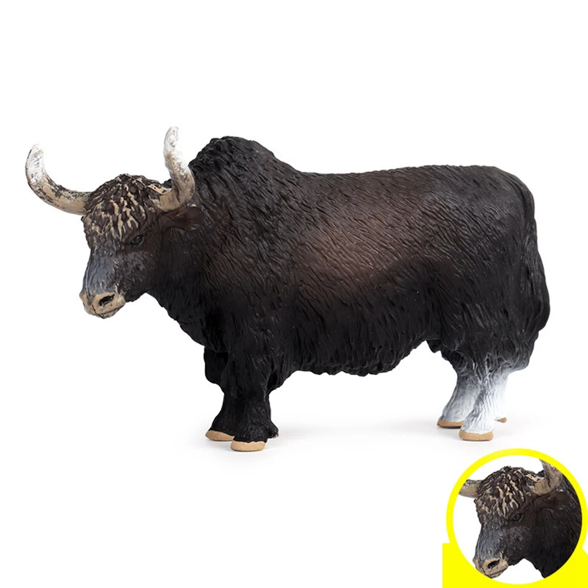 WOTT-Plastic Texas Longhorn Bull Cattle Animals Action Figures & 14.5X3.5X8.5Cm Classic Black Yak Animals Action Figures