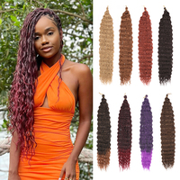 Ocean Wave Crochet Hair Long Deep Wave Curly Braiding Hair 30 inch Soft Synthetic Curly Crochet Hair For Women