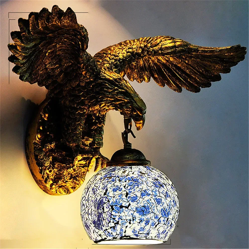 ASHER Contemporary Eagle Wall Lamp Retro Creative Living Room Bedroom Bar Cafe Western Restaurant Aisle Decoration Wall Light