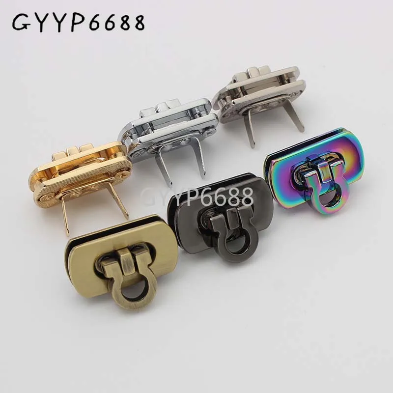 10-30pcs  25*13mm Rainbow Metal Rectangle Flip Locks For Chain Wallets And Bags Leather Handbag Hardware DIY BAGS Accessories