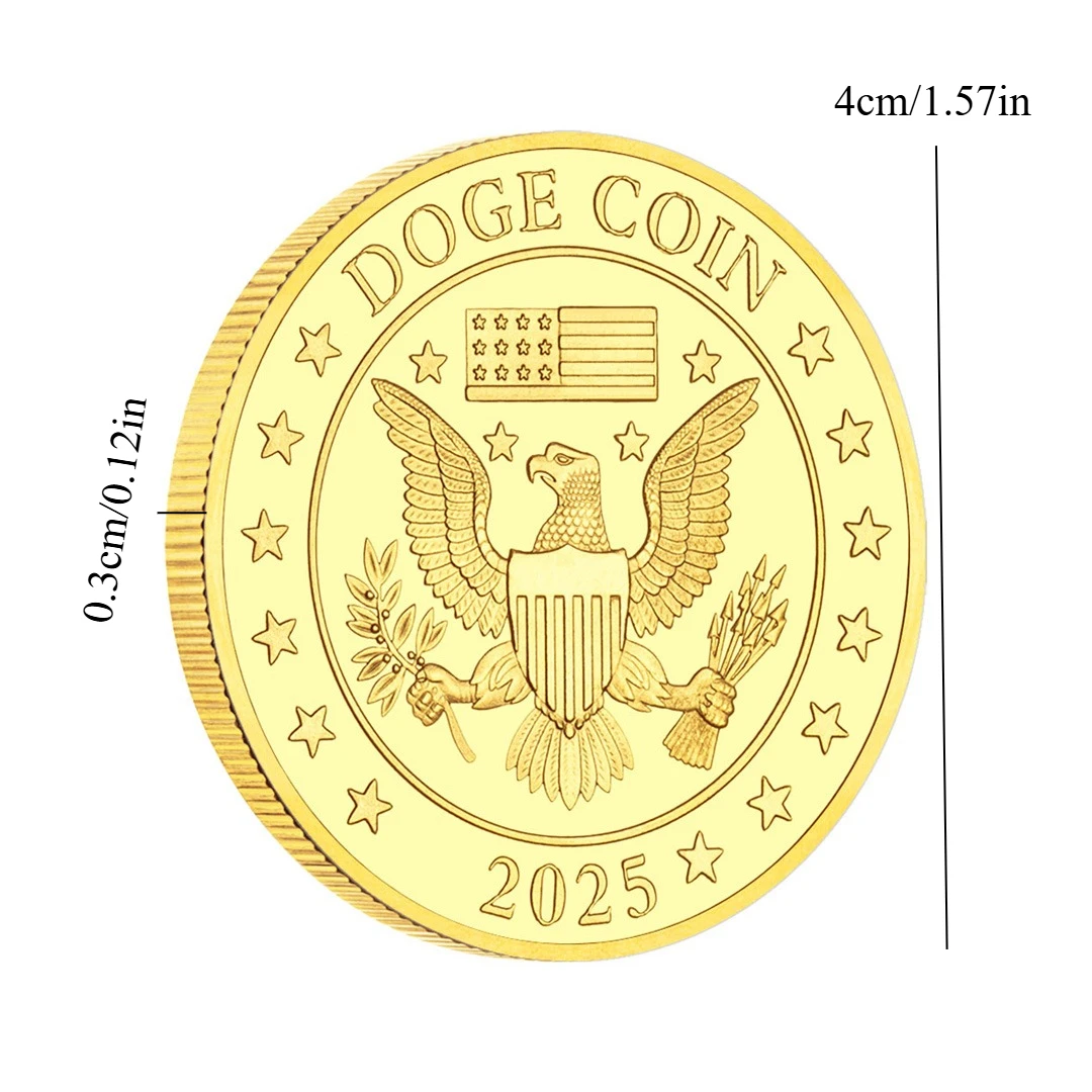 وصل حديثًا لعام 2025 عملة دوجي تذكارية مطلية بالذهب مجموعة النسر الأمريكي دوجي عملات مشفرة