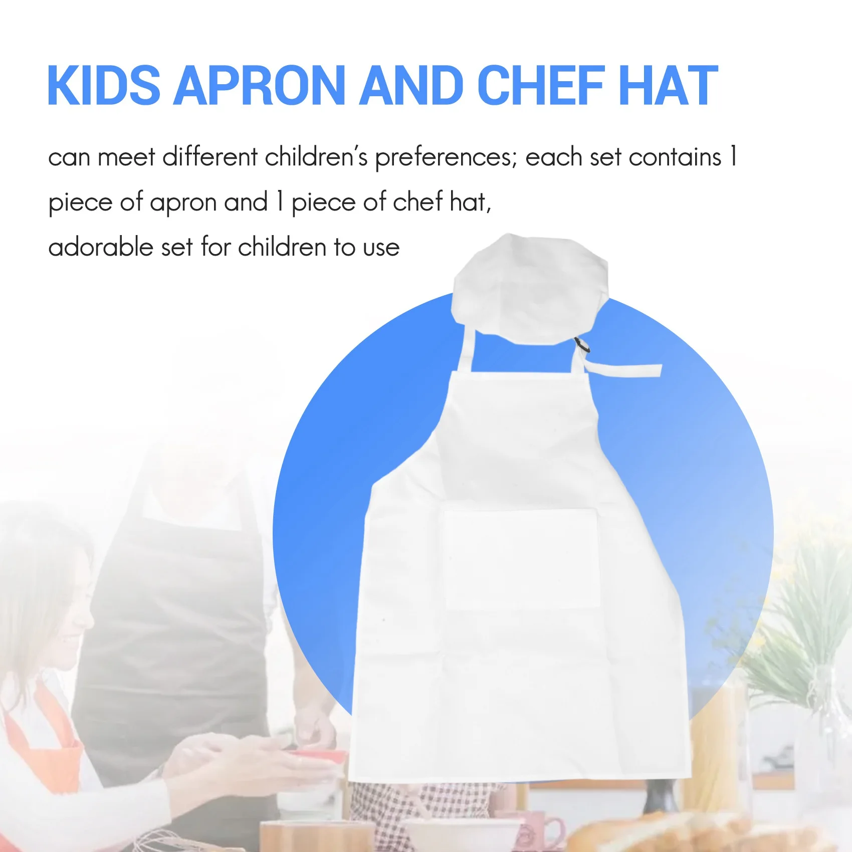 

BVBV 6-Piece Children'S Apron and Chef Hat Set Adjustable Children'S Kitchen Apron for Cooking and Painting