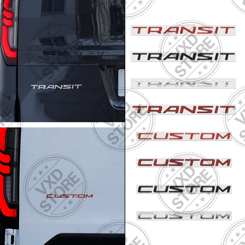 Para Ford Transit letras personalizadas coche 3D Metal Logo insignia calcomanías pegatina coche Auto maletero trasero alfabeto emblema pegatinas de estilo