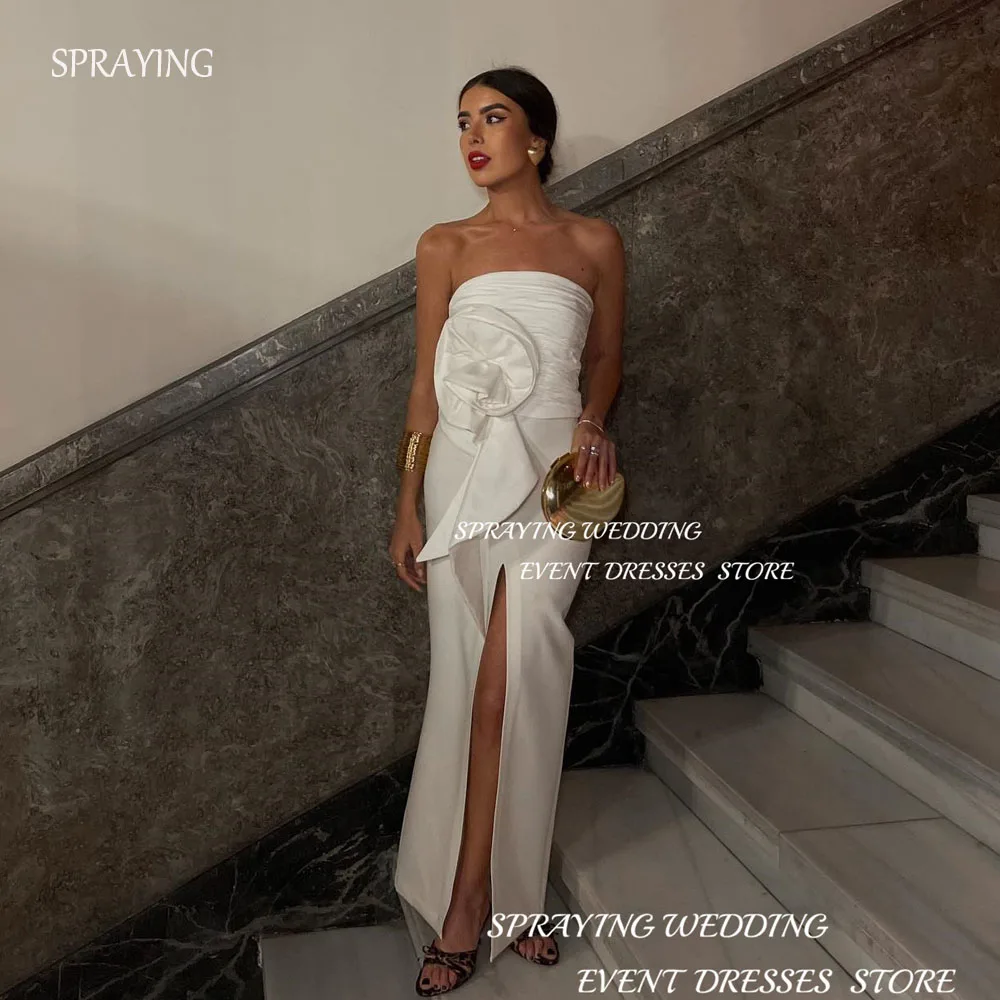 

SPRAYING White Side High Slit Wedding Dress Photo Shoot Mermaid Trumpet Vestidos De Fiesta Elegantes Para Mujer2024 Party Dress