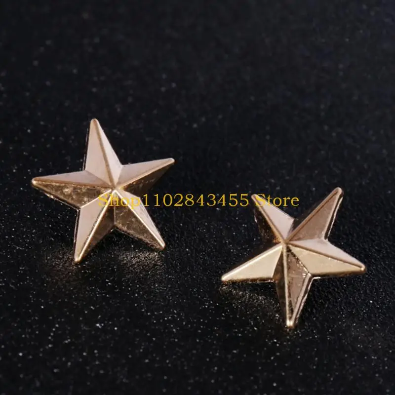 49MC 12pcs อินเทรนด์ Five Pointed Star Collar เข็มกลัด Badge Retros Pin