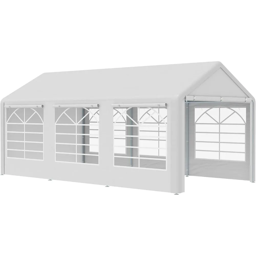 

10 x 20 ft Heavy Duty Party Tent Outdoor Gazebo Wedding Tent Event Shelter Carport BBQ with Removable Sidewalls & Windows, Outs