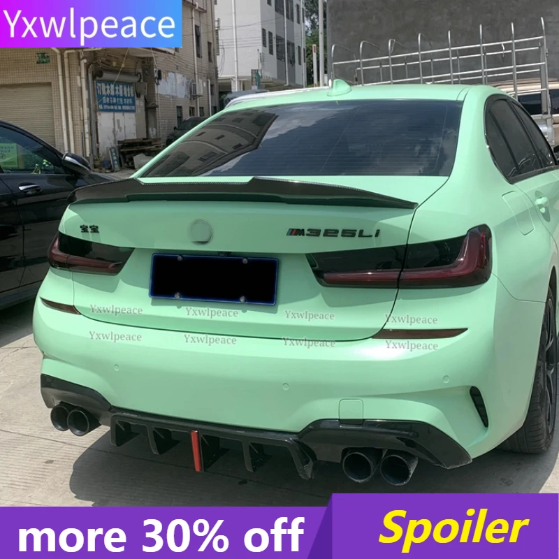 

For BMW New 3 Series G20 2019 2020 21 2022 Spoiler 320i 320D ABS Plastic PSM Style Primer Color Rear Trunk Lip Spoiler Wing