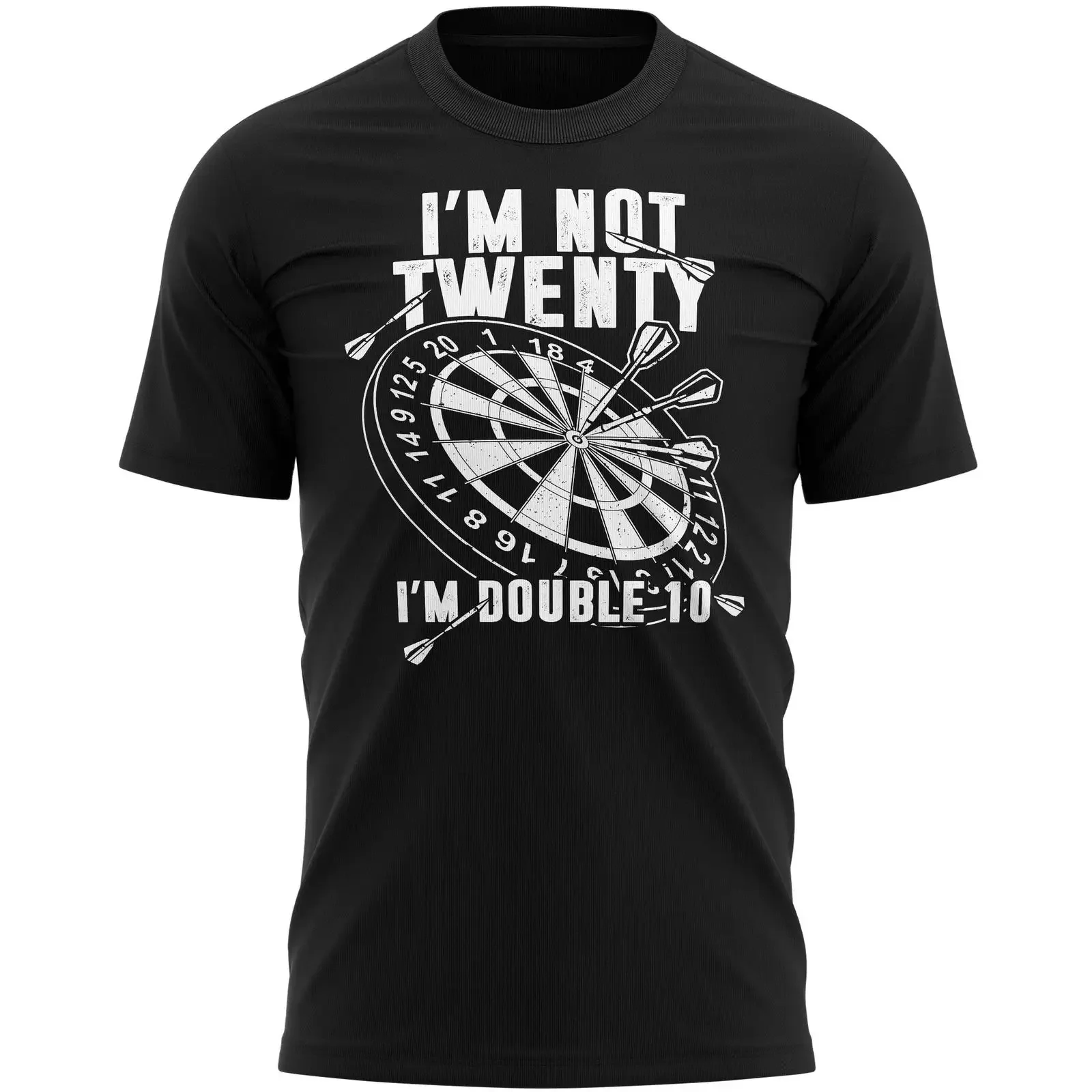 20th Birthday Darts T Shirt Funny Dartboard Double 10 Idea For Son Twenty vintage Washed Stylish Top For Everyday Wear Casual