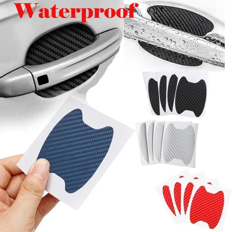 Hot Car Stickers Door Handle Carbon Fiber Protector Anti Scratch Car Automobiles Handle Protection Car Accessories 2023 New