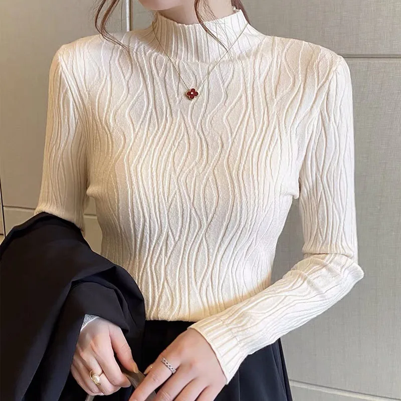 

Вязаный свитер, женские пуловеры, новый черный вязаный свитер с длинным рукавом, пуловер, женские топы, свитера Sueters De Mujer Q1335