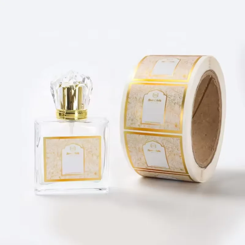 Hot Foil Stamping Label｜Custom Metallic Vinyl Sticker｜Oval Logo Printing for Essential Oil Bottles & Perfume Vials