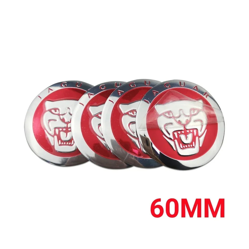 60mm Car Wheel Tires Rims Center Caps Stickers for Jaguar E-Pace E-type XE XK XJ XF F Pace F-type X-type S-type XJS XJL XJ6 XKR