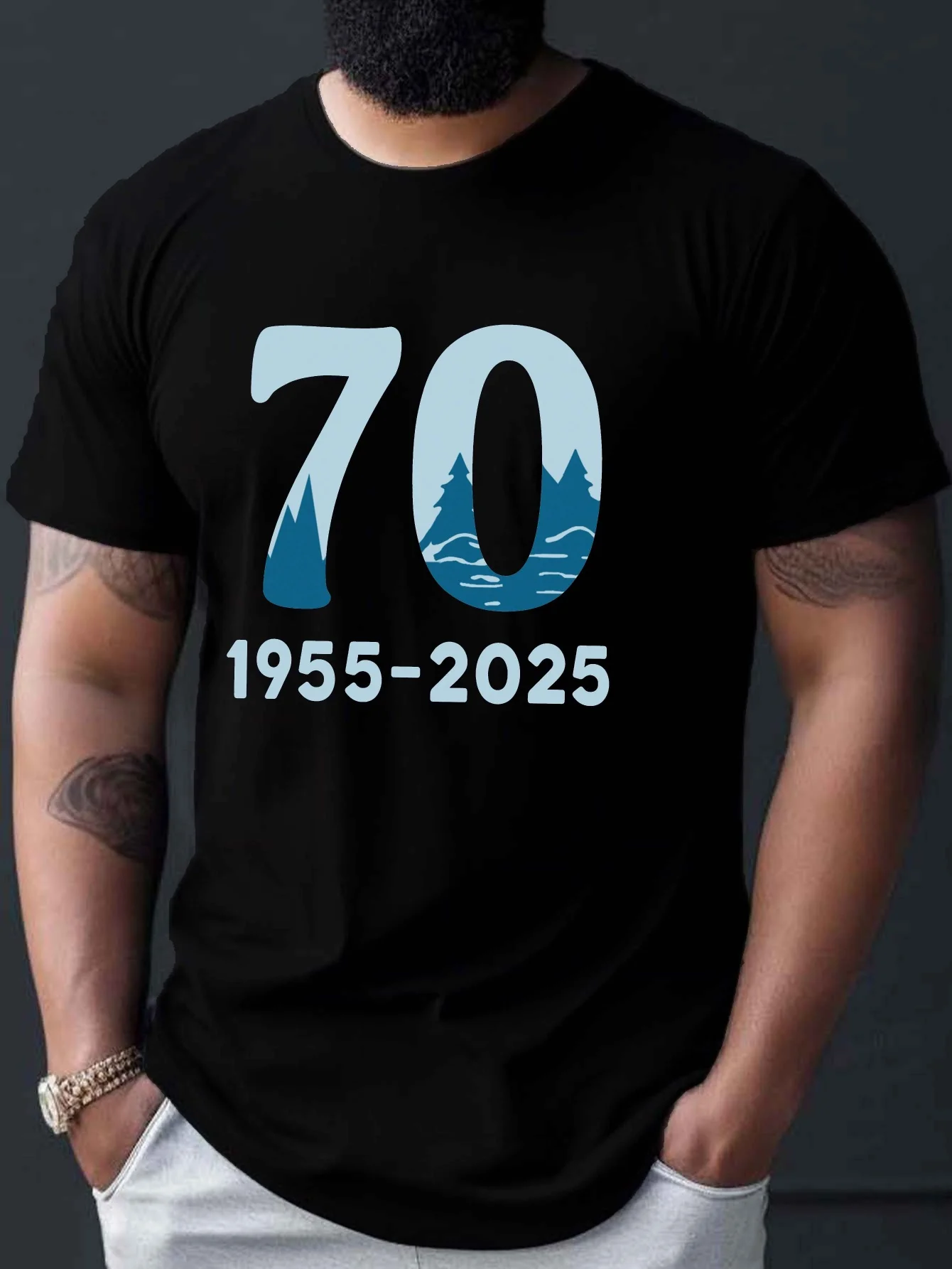 

Футболка с принтом BIRTH DAY, номер 70, 1955, 2025, мужские футболки, повседневная летняя футболка с коротким рукавом