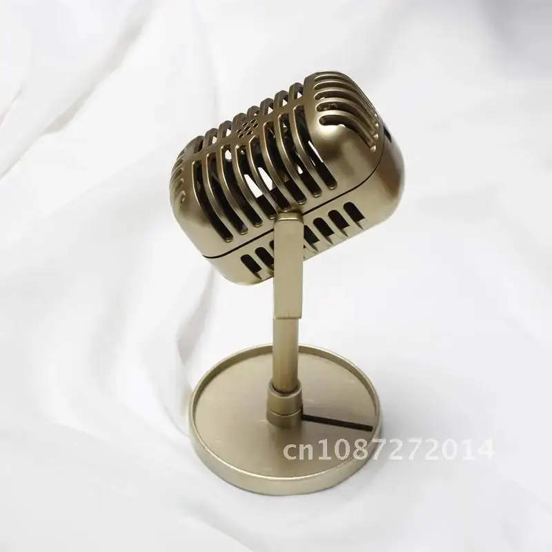 

Props Simulation Classic Retro Dynamic Vocal Vintage Microphone Universal Stand for Live Performance Recording