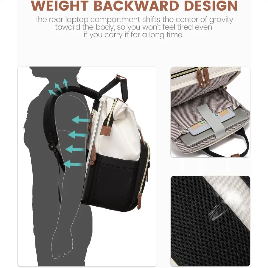 Mochila para laptop de 15,6 '' para mulheres mochila para computador de viagem