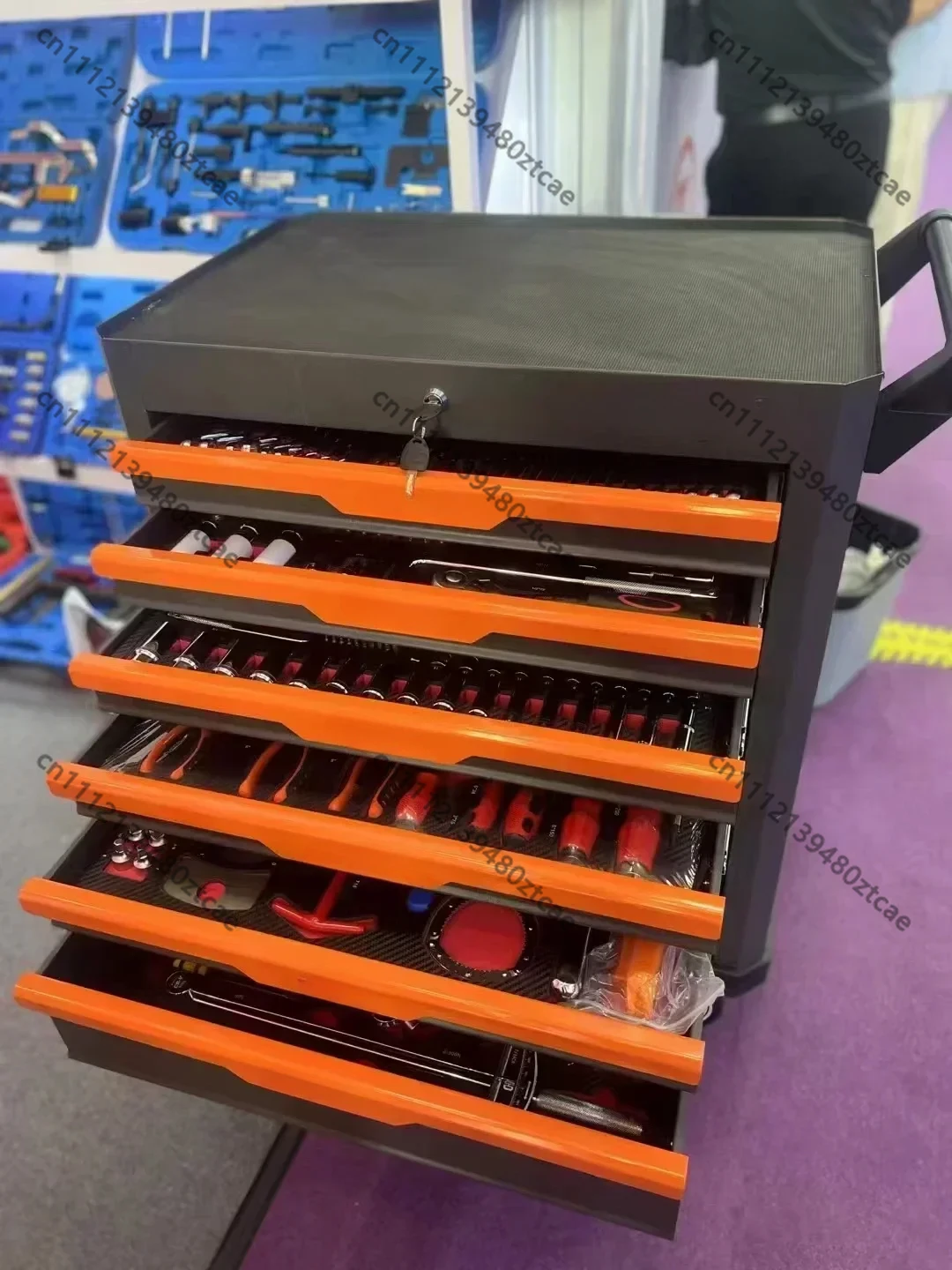 7 Drawers Garage Storage 200-421Pcs Tool Set Rolling Trolley Cabinet Multifunctional Auto Repair Organizer for Home Workshop
