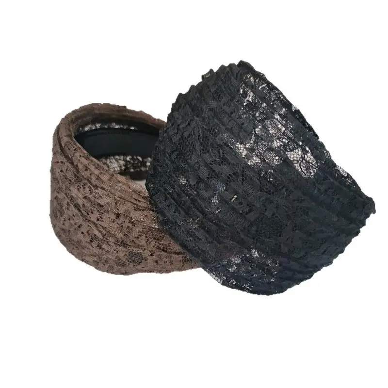 Blumen-Spitzen-Haarspange, breiter Haarreif, Haarband für Damen, Spitzen-Kopfschmuck, breites Haarband für Mädchen. – Detail 5