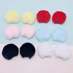 36 pz 4CM due lati feltro piccolo Mouse rotondo orecchio imbottito Appliques per bambini cappello cucito fascia accessori Clip di capelli patch