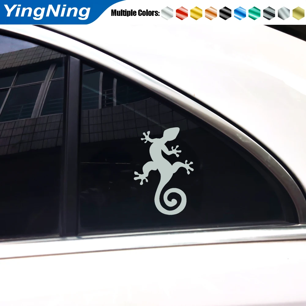 Premium Vinyl Gecko Car Sticker Waterproof Sunproof Lizard Decal for Laptop Truck Van Body Decor Black/White/Red/Yellow/Green