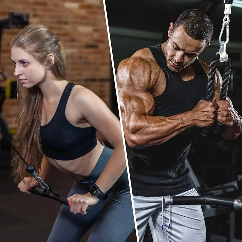 8-piece pulley fitness accessories rope self-made Big Bird home high pull down arm triceps fitness equipment X kit
