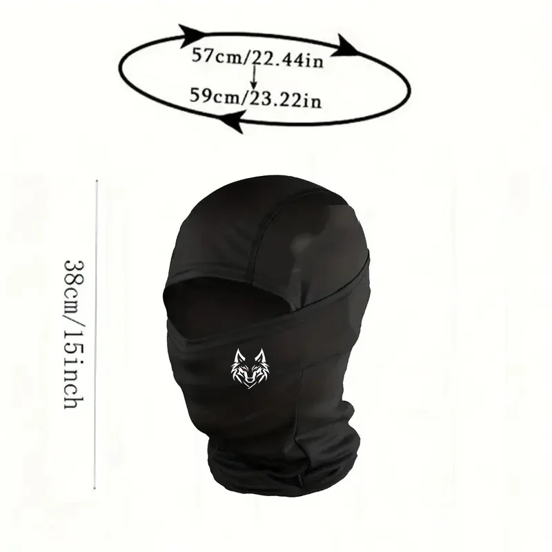 1/2/3/5 قطعة هوديي بشعار الذئب الدافئ للغاية - معدات أغطية الرأس اليومية المقاومة للرياح في الشتاء والشارع والدراجات النارية