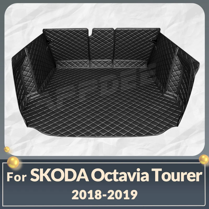 

Auto Full Coverage Trunk Mat For SKODA Octavia Tourer 2018 2019 Car Boot Cover Pad Cargo Liner Interior Protector Accessories