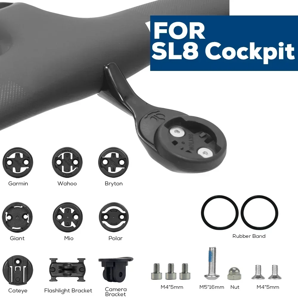 Out‑Front Bike Computer Mount for SL8 SL7, Aluminum Alloy Stopwatch GPS Holder Compatible with Garmin, Gopro, Bryton, Wahoo