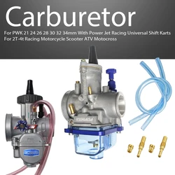 Carburetor For PWK 21 24 26 28 30 32 34mm With Power Jet Racing Universal Shift Karts 2T-4t Racing Motorcycle Scooter ATV Motocr