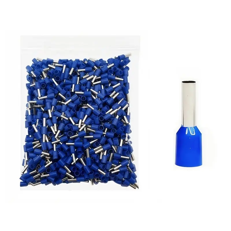 AT14 Electrical Wire Cable Tubular Crimp Terminals 1000Pcs Connector Ferrules E6012 E1008 E2508 Ring Sleeve