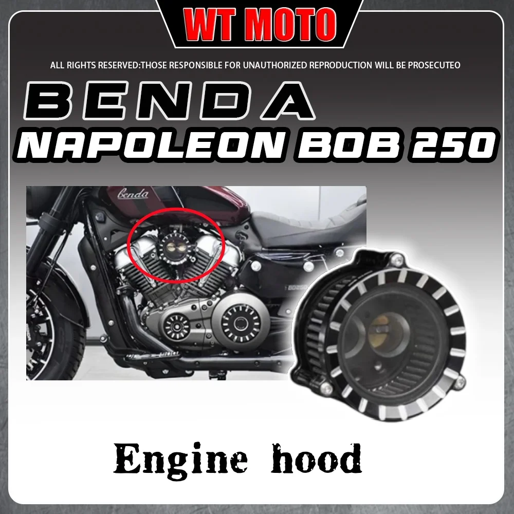 For BENDA Napoleon bob 250, left-side transparent air filter cover, engine solenoid cylinder decorative cover, ROCK 250.BENDA