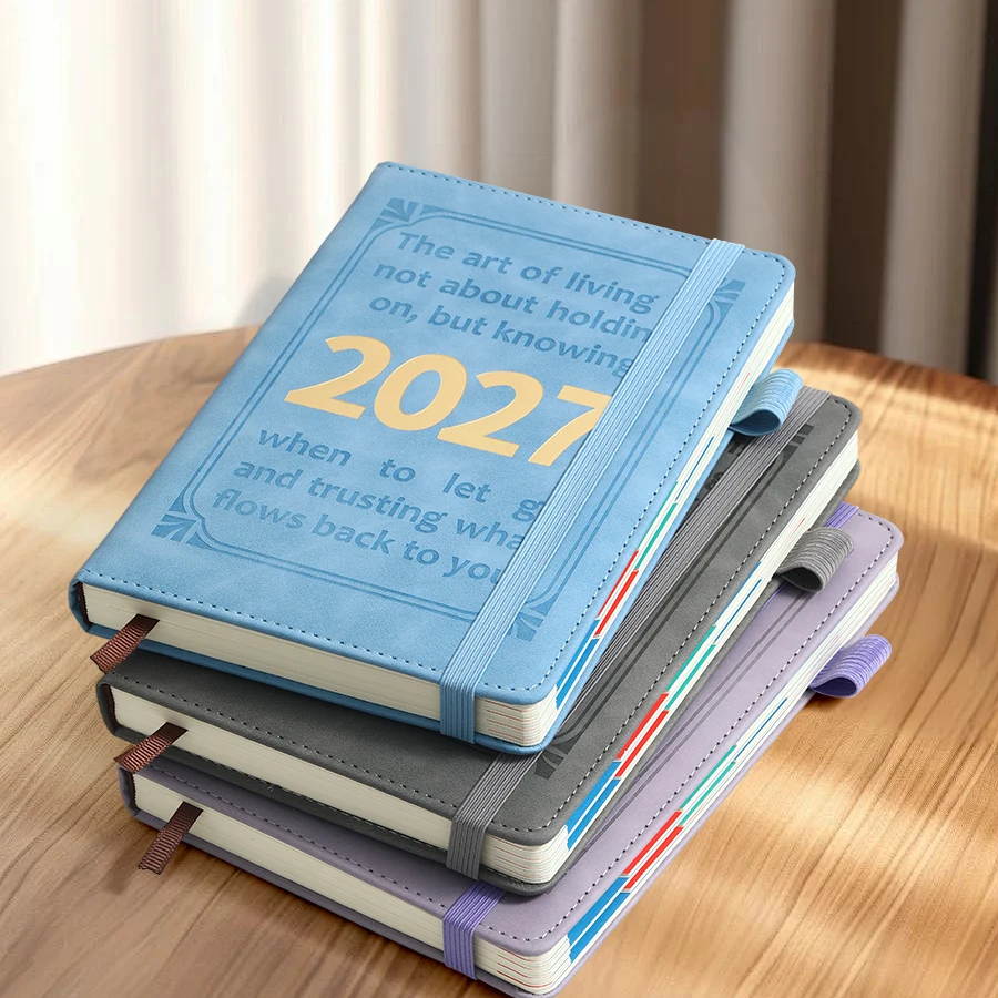 2027 Daily Planner 365 Days Agenda Notebook Time Management Schedule Book 320 Pages Multi-Color Office Journal