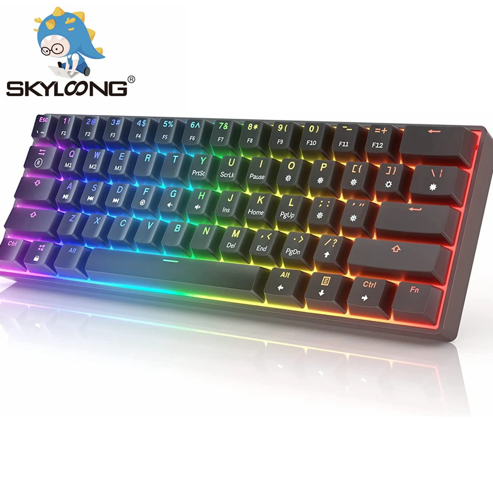 

SKYLOONG GK61 Mini Portable Mechanical Keyboard 61 Keys RGB Backlit Gamers Hot Swap Gateron Optical Switch Gaming Keyboards SK61