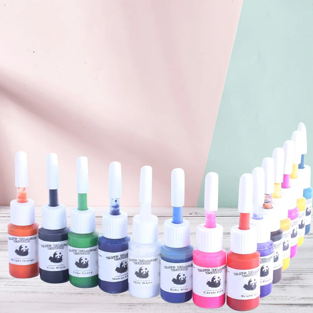 

14Pcs Tattoo Pigment Pack Multi Colored Ink for Professional Beauty Use Hues Fade Resistant Eco Friendly Artistic