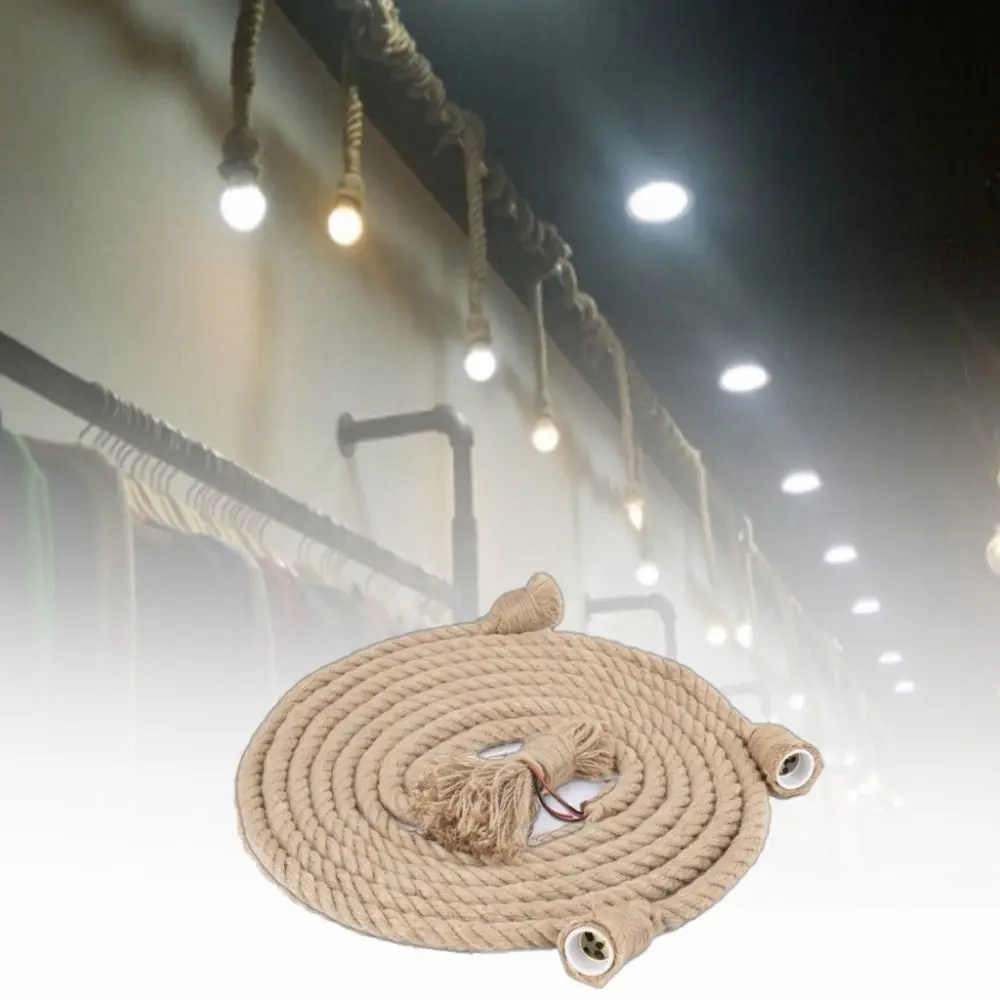 

Creative 3 Light Pendant Light Fixture E27 3 Meters Hanging Ceiling Lamp Rope 85-265V Rope Pendant Light Living Room