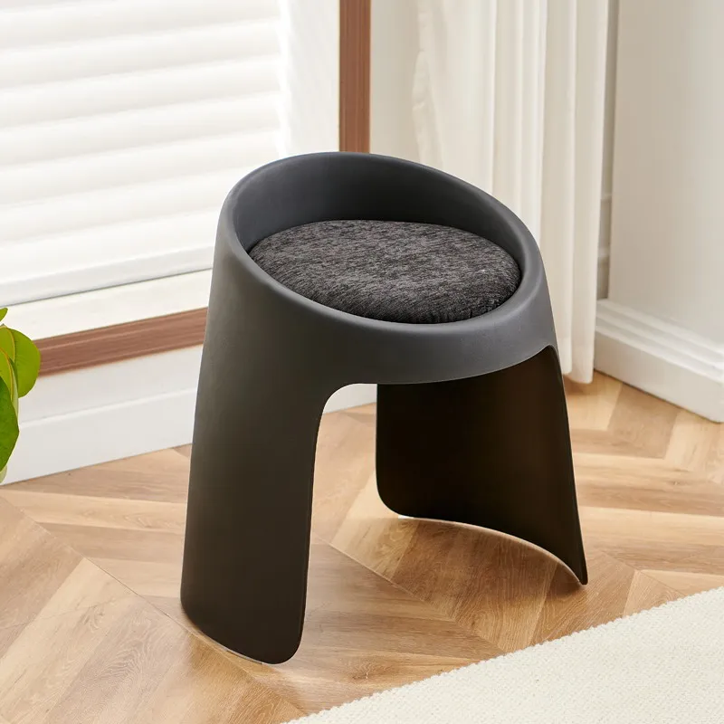 Creative Home Leisure Stool Stackable Plastic Footrest Living Room Shoe Bench Thick Desk Chair Bedroom Vanity Seat Simple Design