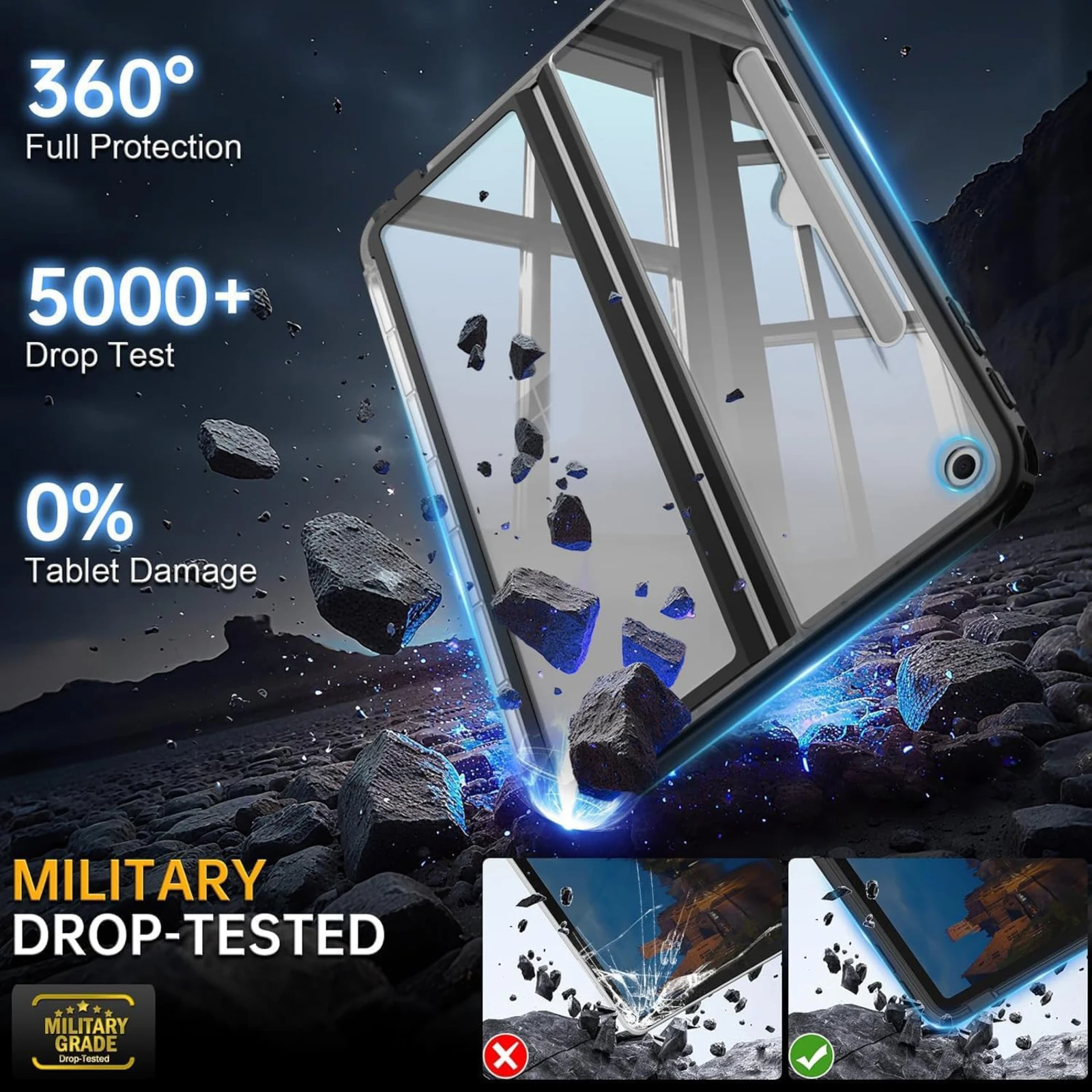 

Hard Case for Microsoft Surface Pro 12 Inch 1st Edition (2025)- Cover with Clear Transparent Back Shell for Type Cover Keyboard