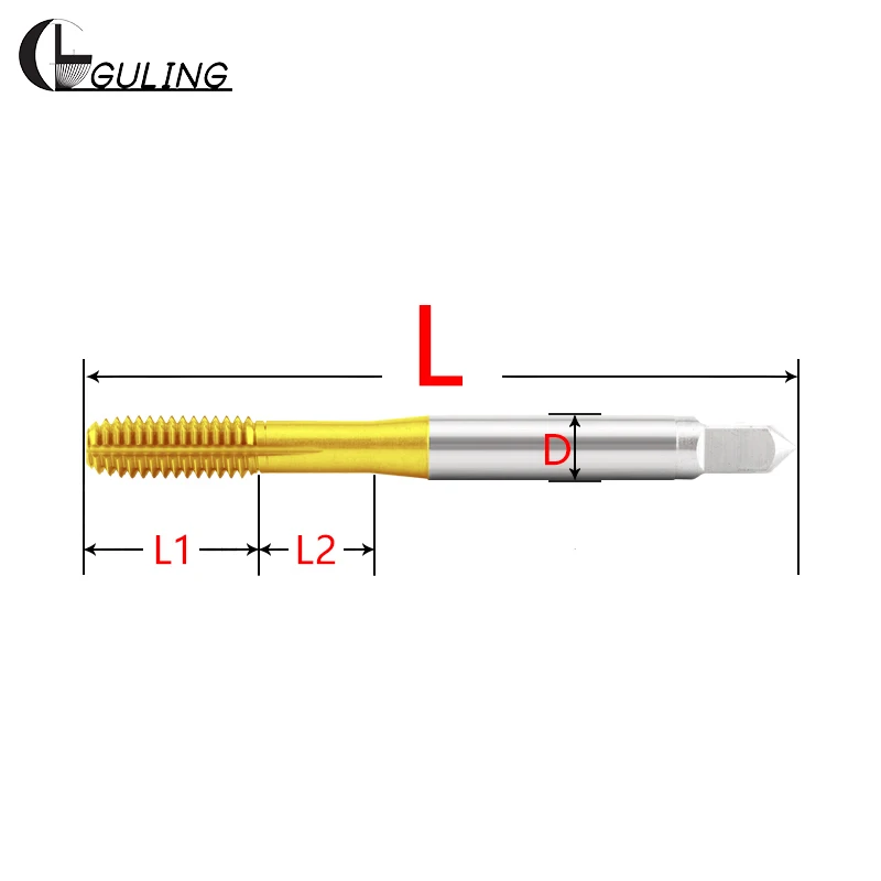 GULING HSSE-M42 JIS Standard White/TIN/DLC/TICN Coating Roll Forming Tap M3M4M5M6M7M8M9 M10M11M12M14M16 Machine Screw Thread Tap
