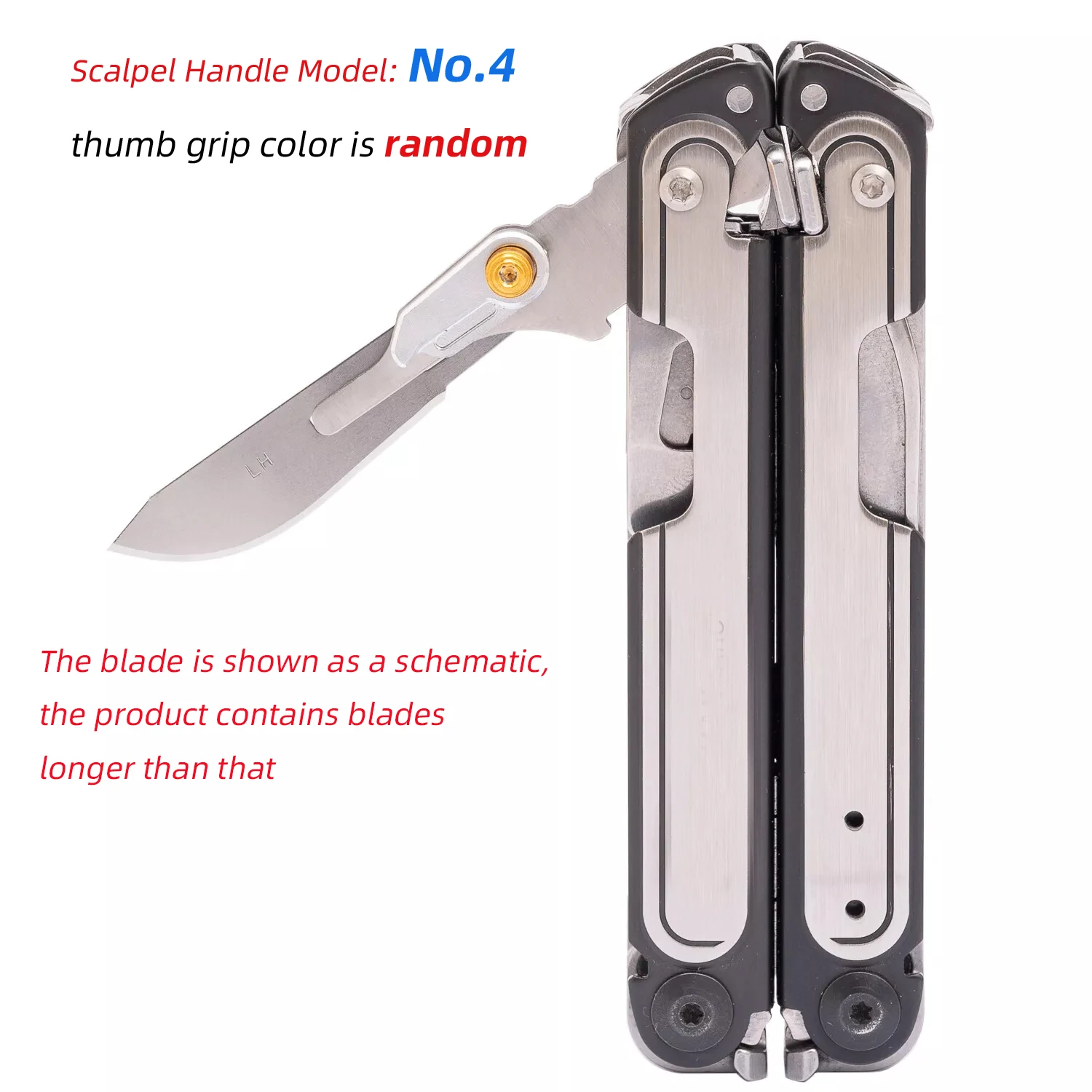 Imagem -02 - Punho do Bisturi com Aperto do Polegar se Encaixe Lâminas Cirúrgicas No.60 para Leatherman p4 Arc Acessórios Faça Você Mesmo Cnc pc