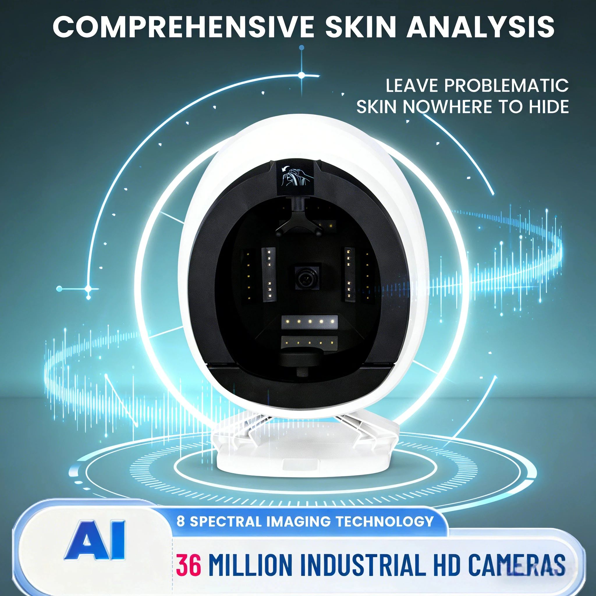 피부 건강 분석기 3D 지능형 딥 페이셜 분석 디지털 피부 분석기 휴대용 피부 검사 분석기