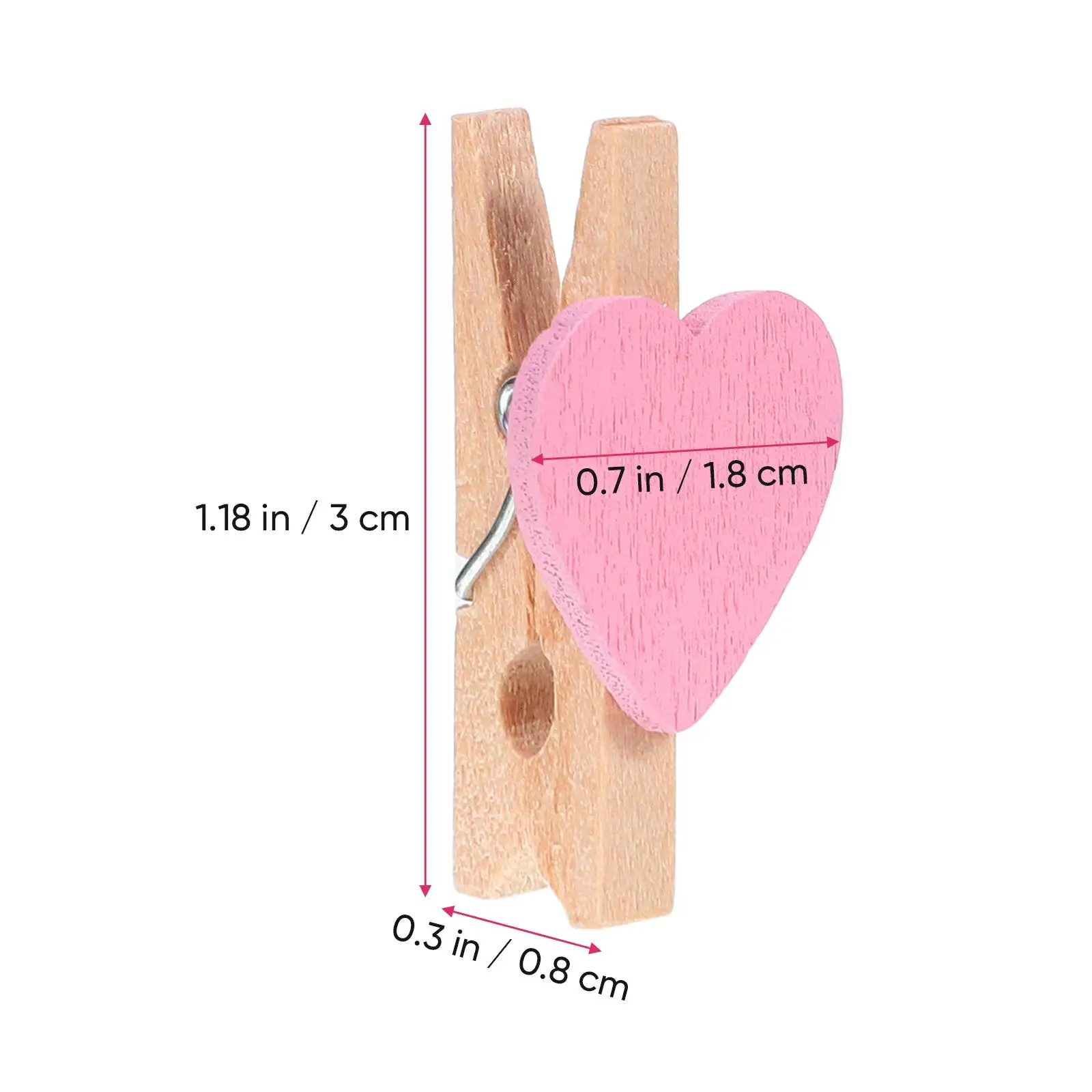 

50 Pcs Love Wooden Clip Photo Clips Pictures Craft Bamboo Small Colorful Clamps Decor Home Store Functional Practical