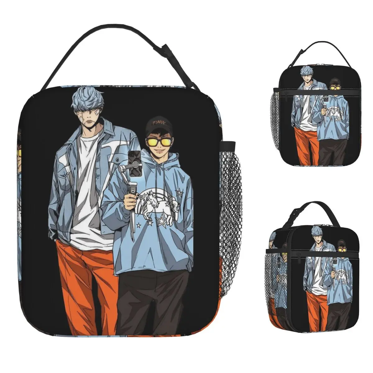 

Wind Breaker Lunch Bag Portable Zipper Lunch Box Child Outdoor Picnic Designer Bag Kawaii Waterproof Thermal Tote Handbags