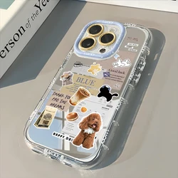 INS Dog Food Graffiti Phone Case For iPhone 16 15 14 13 12 11 Pro Max XR XS MAX 7 8 PLUS Case Y2K Shockproof Mirror Back Cover