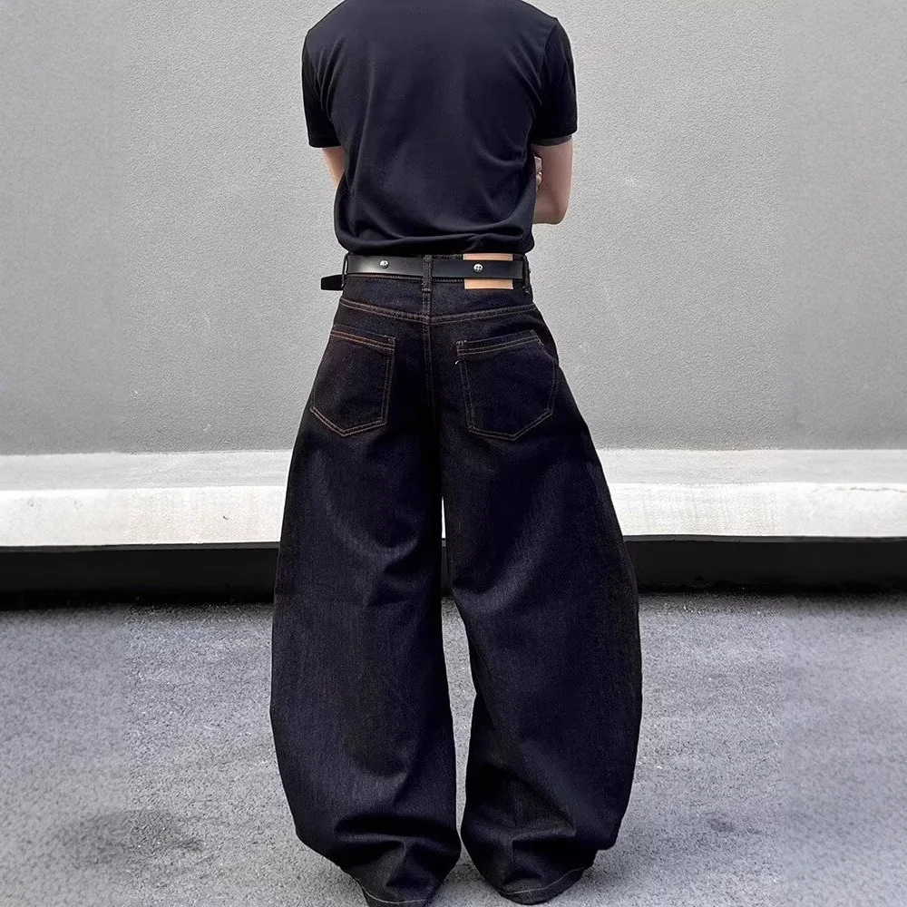 جينز رجالي صيفي جديد لعام 2025 مزين بجيب Y2k جينز هاراجوكو ريترو موضة تريند الشارع الهيب هوب قيعان رجالية فضفاضة غير رسمية