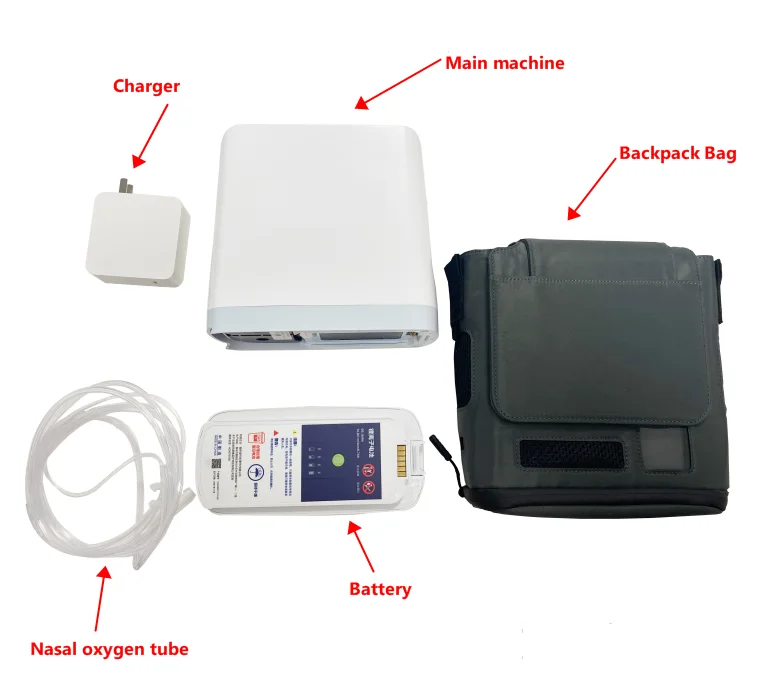 Net Weight 1.98kg Home and Travel Use Pulse O2-concentrator Medical Small Therapy Machine Portable O2 Concentrator