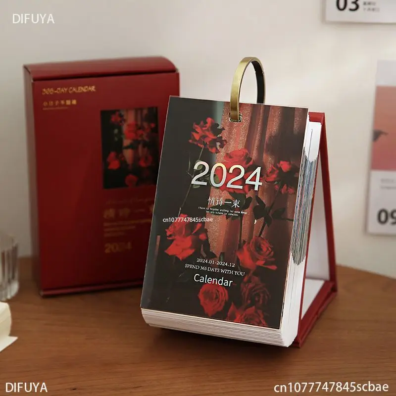 

2024 desk calendar beautiful art ins calendar 365 days a day a tear desktop decoration DIFUYA