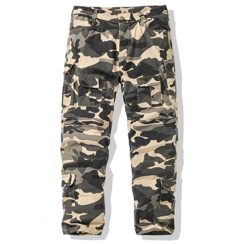 

New Spring Autumn Camouflage Cargo Pants Men Military Style Casual Pants Mens Fashion Sports Multi-Pocket Loose Jogging Trousers