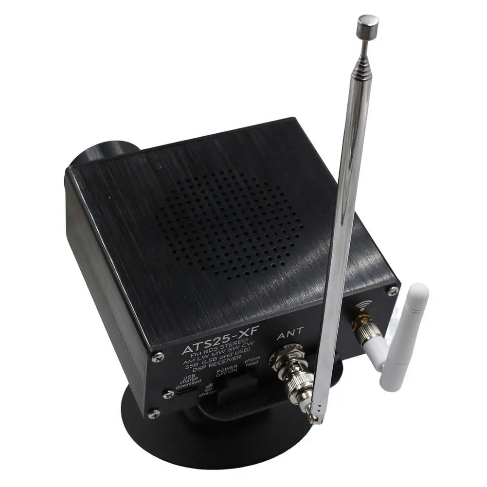 1 conjunto para ATS25-XF receptor de rádio de banda completa totalmente atualizado de alto desempenho com antena circular portátil externa