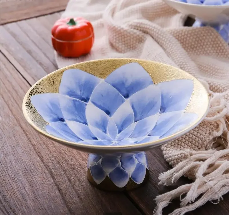 

Cuisine Tableware High Foot Plate Japanese Hotel Restaurant Sushi Dessert Fruit Home Kitchen Snack Candy